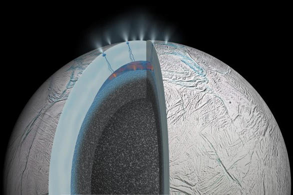 Darstellung des Saturnmondes Enceladus
